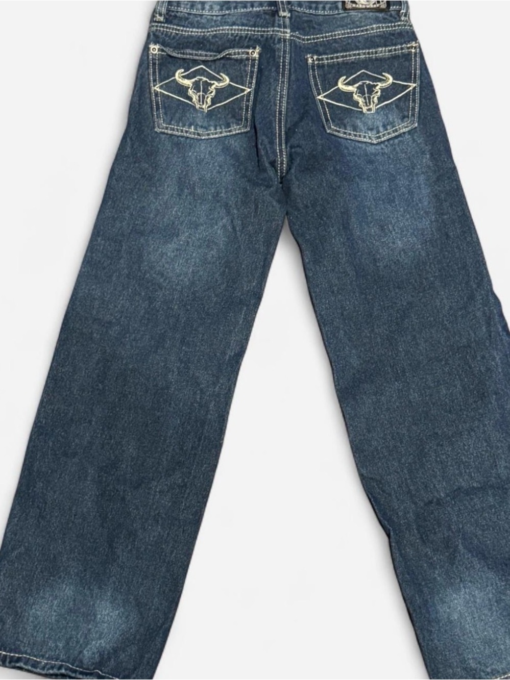 Cowboy Hardware Girls Embroidered Blue Jeans Size 8 Western Bootcut Denim Rodeo